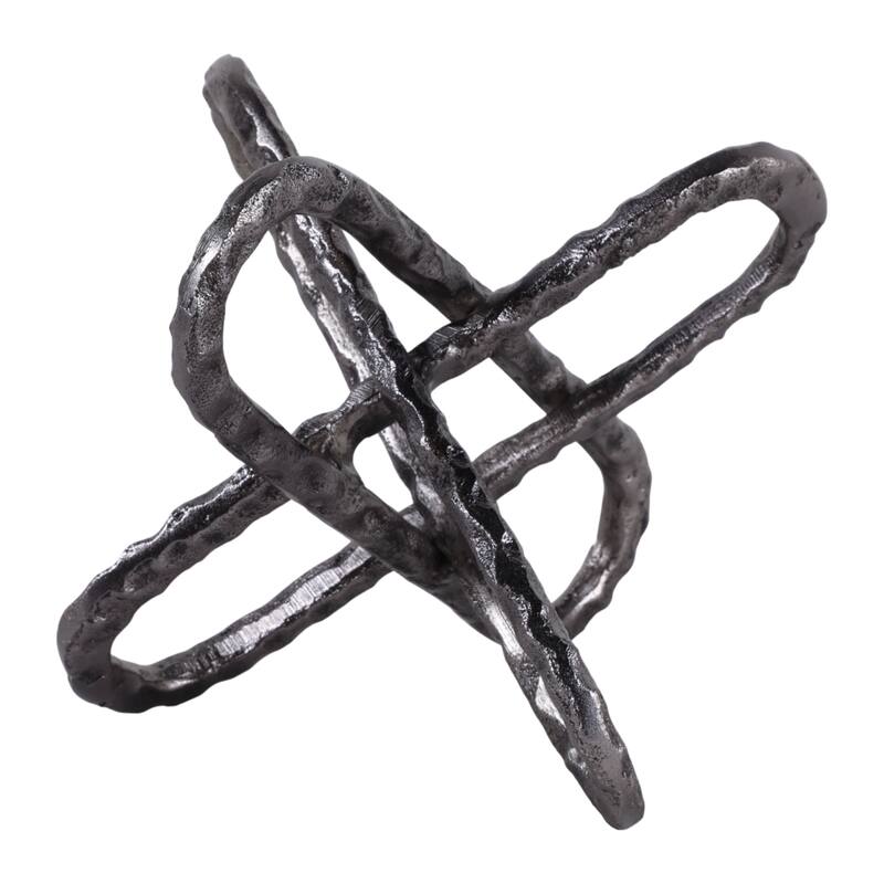 Contemporay Metal Round Edge Jack Decorative Object - 9.0"