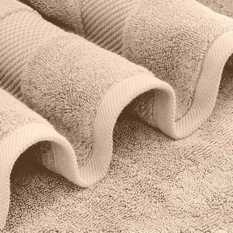White Classic Luxury Cotton 8Pc Multi Size Towel Set [2 Bath Towels, 2 Hand Towels, 4 Washcloths]