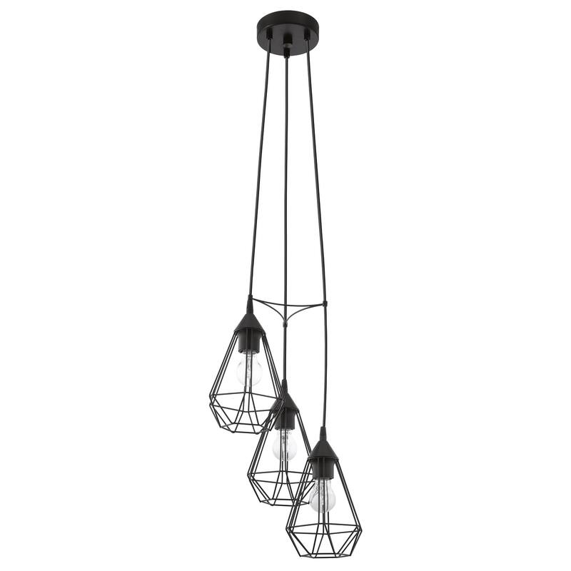 Eglo Tarbes 3-light Matte Black Multi Light Cage Staircase Pendant - Matte Black