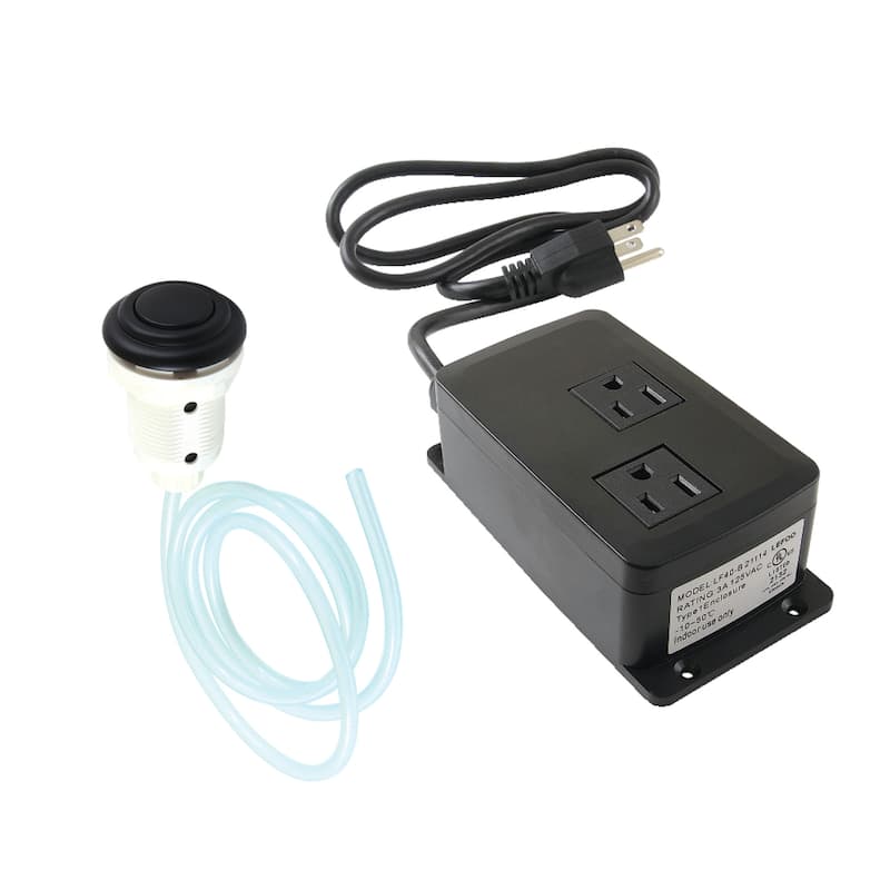 Gourmetier Dual Outlet Garbage Disposal Air Switch Kit - Matte Black