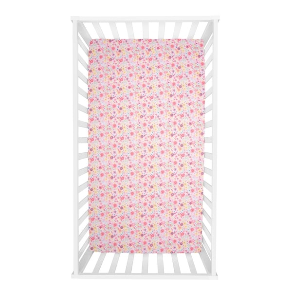 slide 2 of 8, Floral Sprinkles 4 Piece Crib Bedding Set Flowers