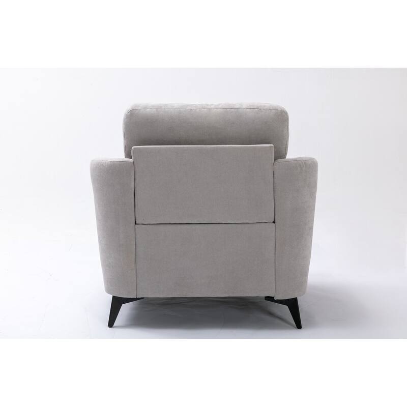 Fabric Accent Chairs Casual Single Sofa Tufted Cushion Club Chairs Arm Chairs with Metal Legs for Living Room