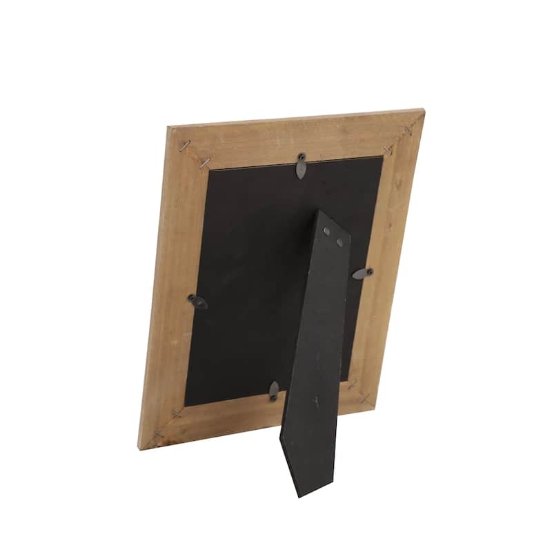 Light Brown Wood Beaded 1 Slot Photo Frame - 9 x 1 x 11