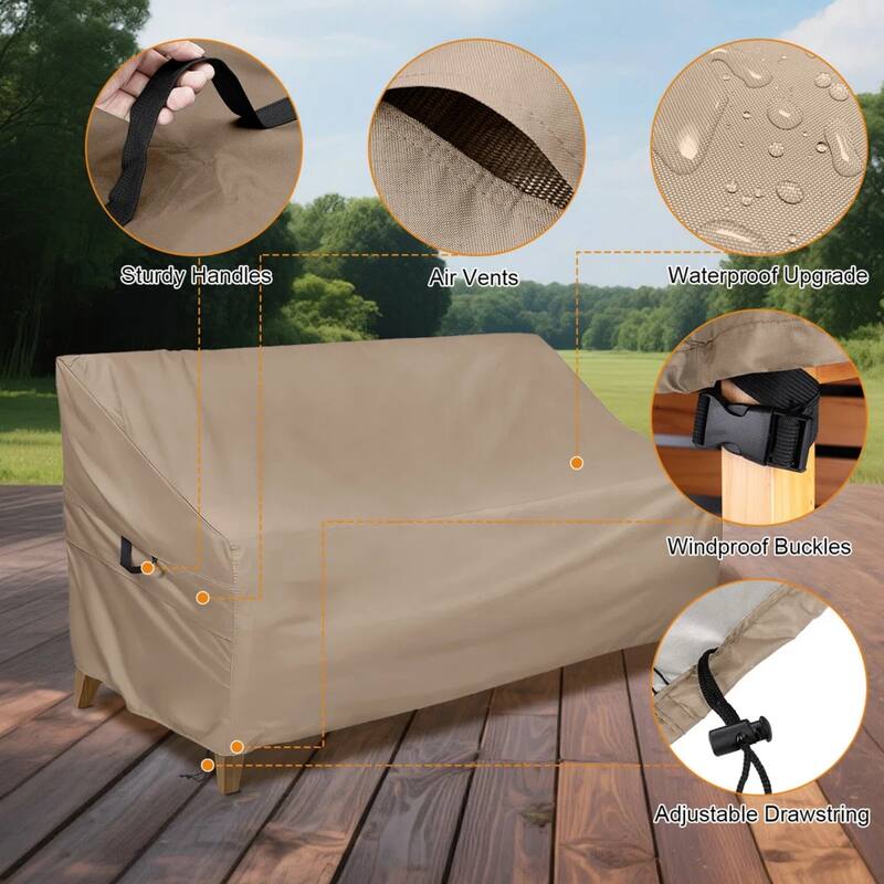 Heavy-Duty All-Weather Outdoor Patio Sofa Cover - Waterproof & UV-Resistant - 58"x30"x35"