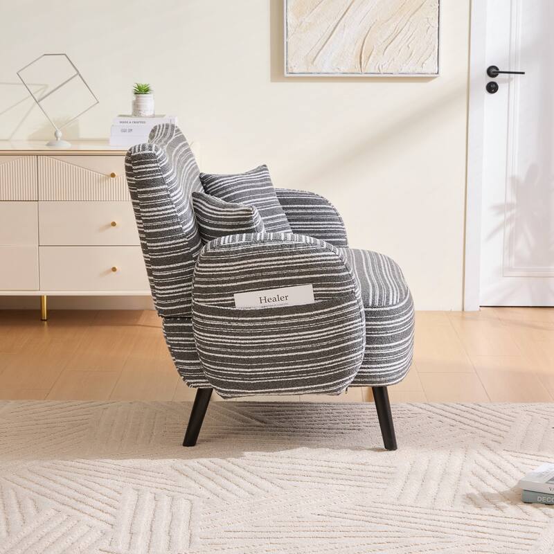 Modern style two-seater sofa with ultra-comfortable armrests, armrest pillows