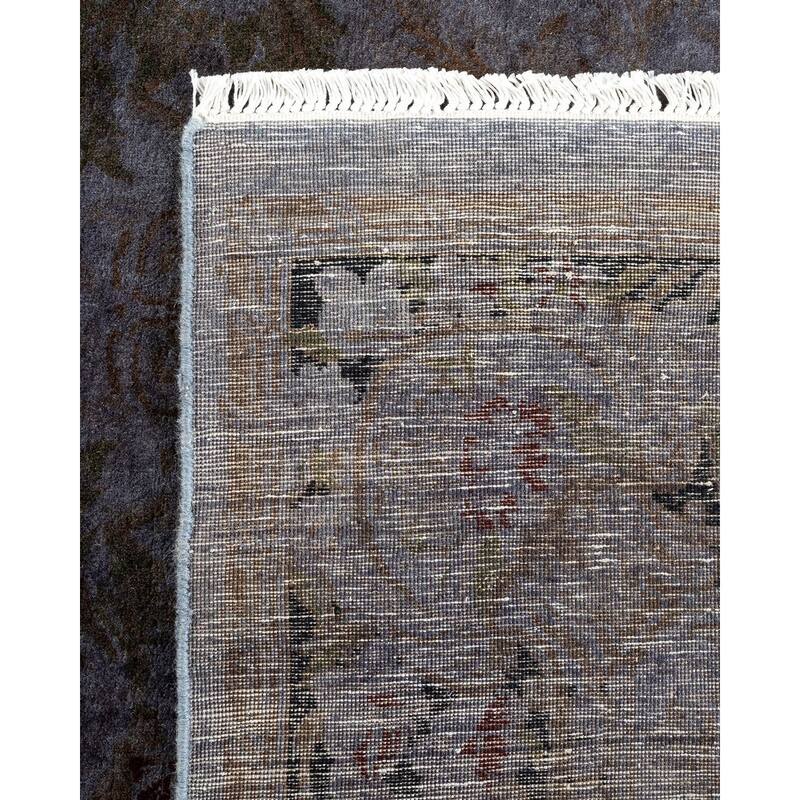 Overton Hand Knotted Wool Vintage Inspired Modern Contemporary Overdyed Purple Area Rug - 4' 7" x 6' 10"