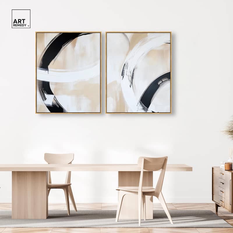 Neutral Interplay II Canvas Set of 2 by Art Remedy