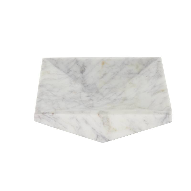 Marble Geometric Square Tray - White - Roche River Decor
