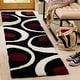 preview thumbnail 38 of 48, SAFAVIEH Florida Shag Jayati Abstract 1.2-inch Thick Rug 2'3" x 8' Runner - Black/Ivory - Runner