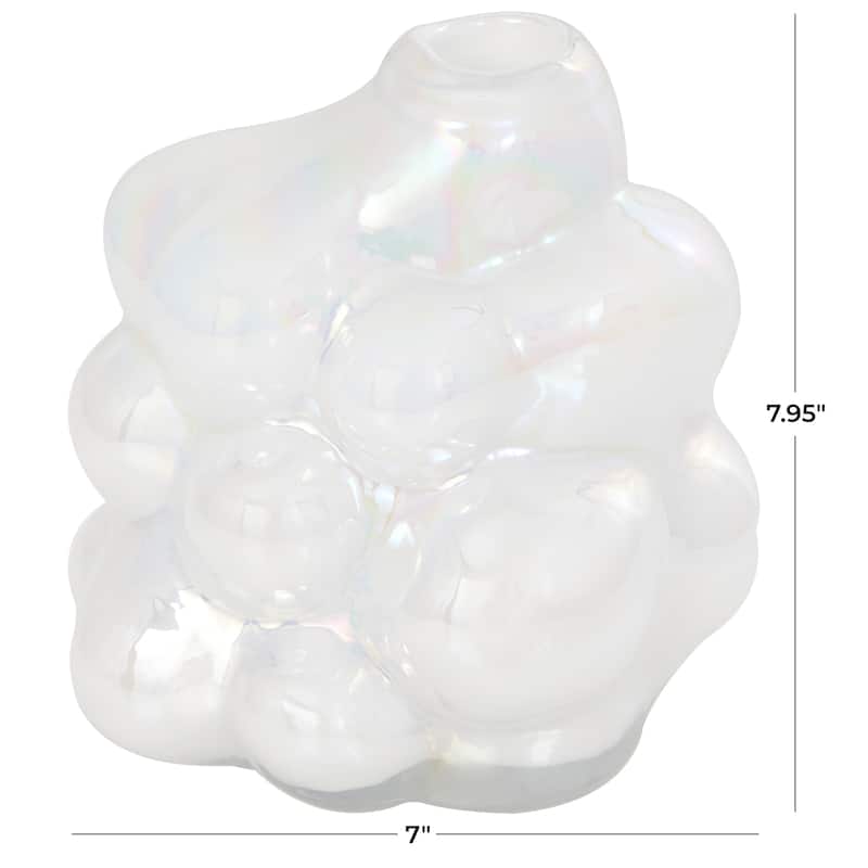 Clear Glass Handmade Abstract Bubble Vase