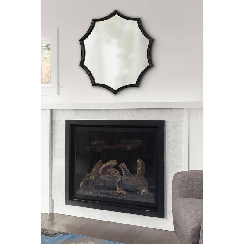 Kate and Laurel Lalina Scalloped Round Framed Accent Mirror
