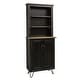 preview thumbnail 4 of 29, 78-inch Tall Lodge Style China Cabinet with 3 Display Shelves, 2 Doors, and 4 Legs Espresso & Brown Top