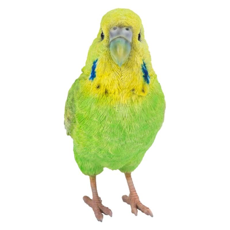 Budgerigar with Iron Foot Outdoor Garden Statue - 7.25"