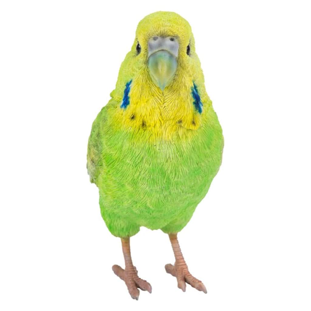 Budgerigar with Iron Foot Outdoor Garden Statue - 7.25"