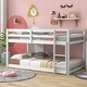 preview thumbnail 24 of 26, Twin over Twin Wood Floor Bunk Bed with Ladder and Fence White