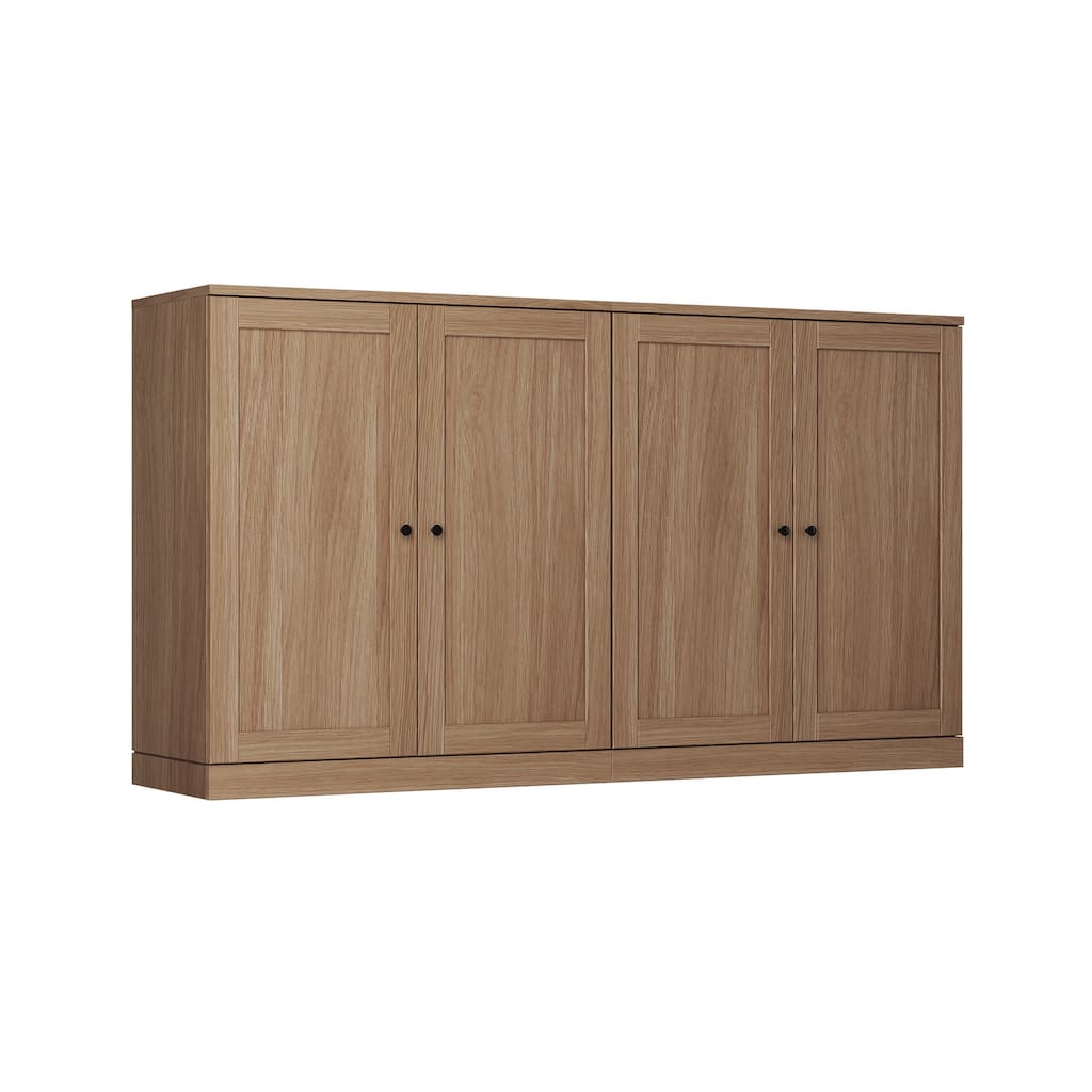 Palace Imports Premium 100% Solid European Oak Hardwood Modular Dining Room Sideboard with Shaker Doors - 64" Wide, 35.75" Tall