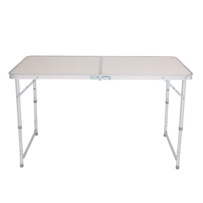 4Ft Portable Camping Table Multipurpose Folding Table White - 4Ft