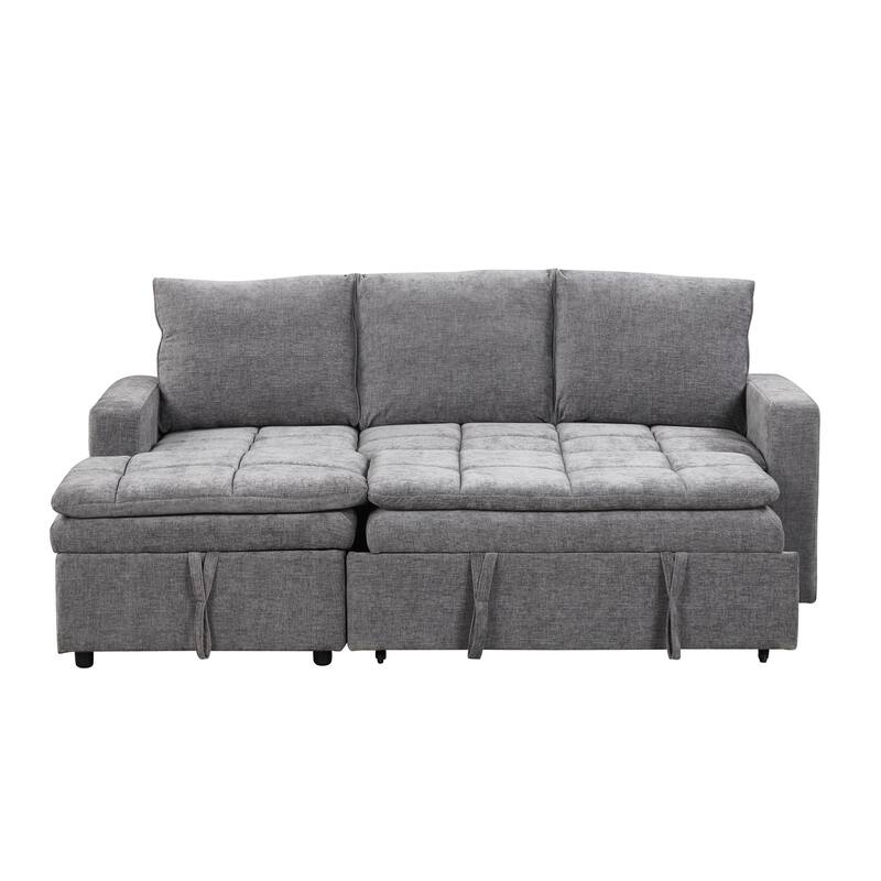 Versatile Sectional Sofa Bed with Chaise, Storage, and Easy Assembly