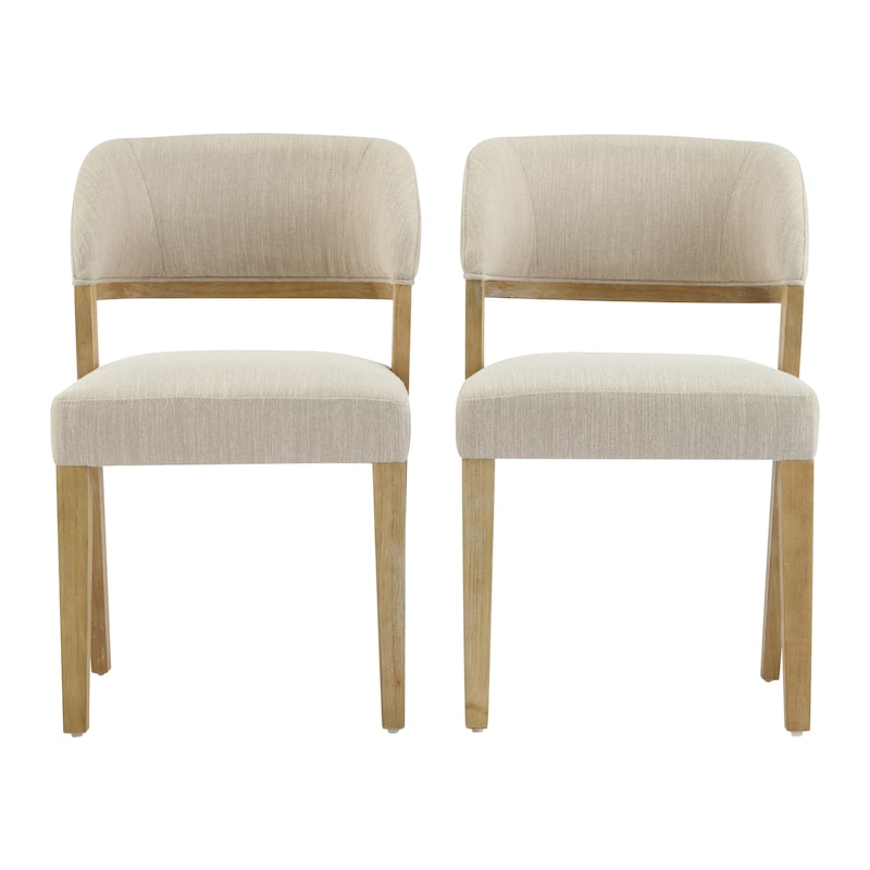 Christopher Knight Home - Caelum Rubberwood Upholstered Dining Chair with Cushioned Seat - 4 Piece - Natural