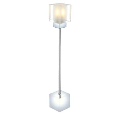 Eglo Tanga 1-Light Chrome Table Lamp with Clear and Satin Glass
