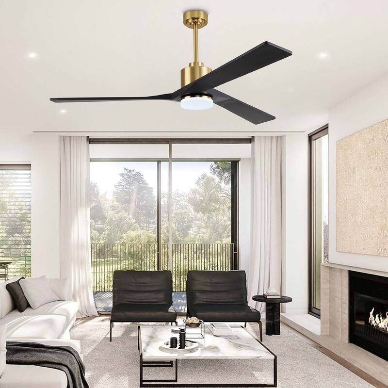 WINGBO 64" DC Motor Indoor Ceiling Fan with LED Light & Remote