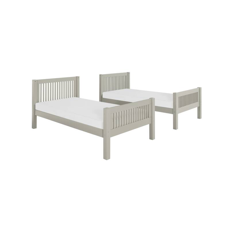 Twin Over Twin Bunk Bed - Solid Wood, Grey Finish - Stylish Sleeping Solution - Collection