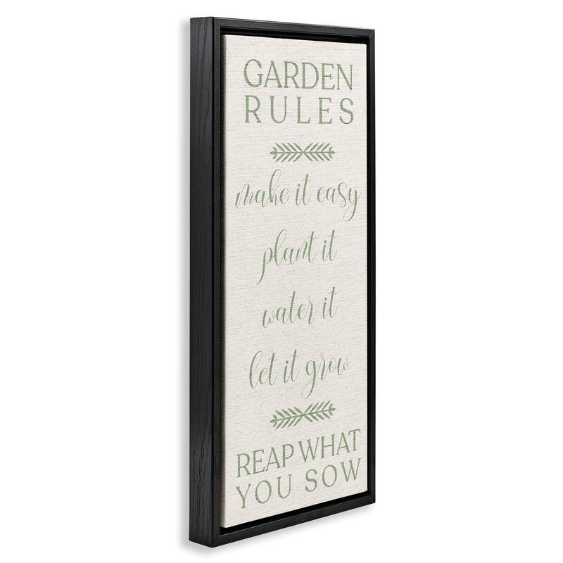 Stupell Country Garden Rules Framed Floater Canvas Wall Art Design By Lil' Rue