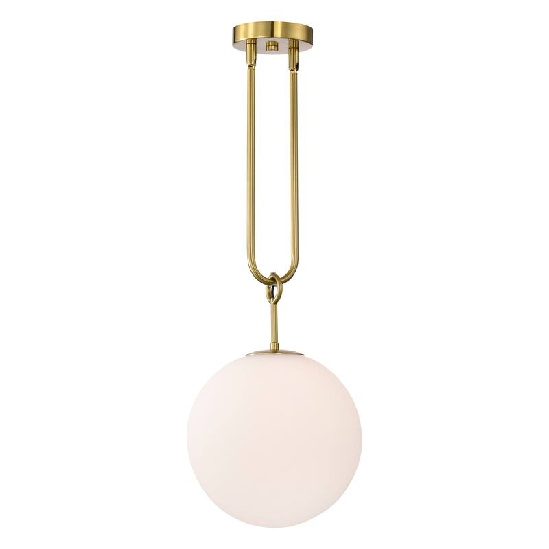 Moeder 1-Light Frosted Globe Pendant Ceiling Light with Metal Downrod