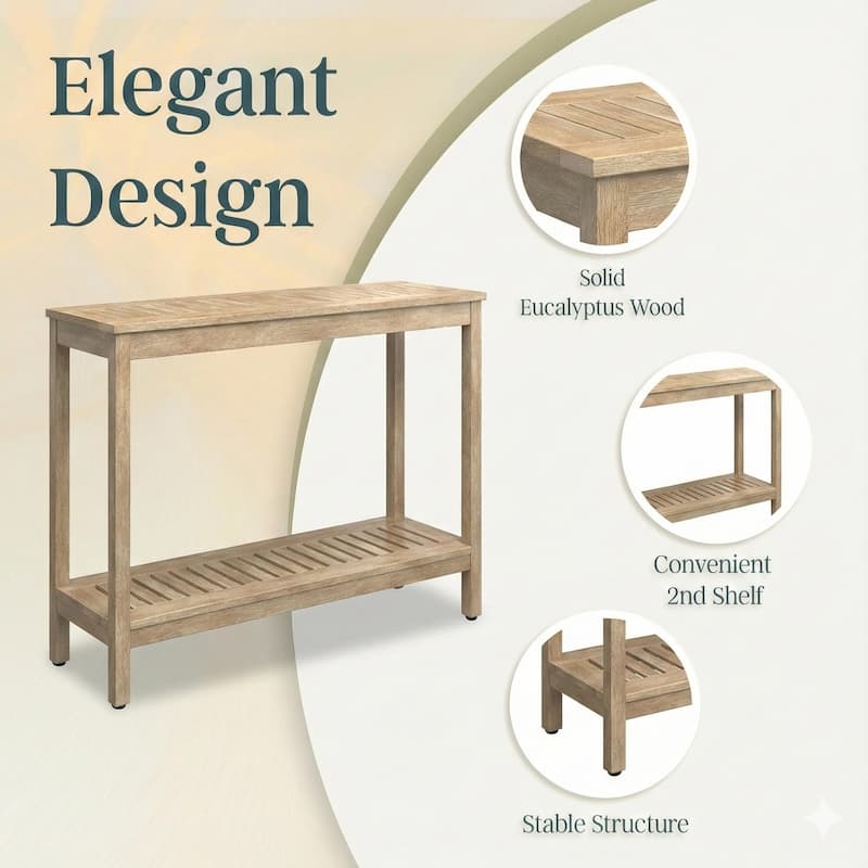 DTY Outdoor Living Longs Peak Eucalyptus Console Table
