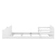 preview thumbnail 6 of 5, Twin Size Floor Bed with Storage Footboard and Guardrail, White
