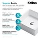 preview thumbnail 4 of 17, Kraus Elavo 15 inch Square Porcelain Ceramic Vessel Bathroom Sink