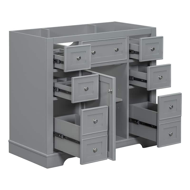 GDFStudio - Avalon 36-Inch Bathroom Vanity Cabinet Base Only, One Cabinet, Solid Wood & MDF Board, Painted Finish