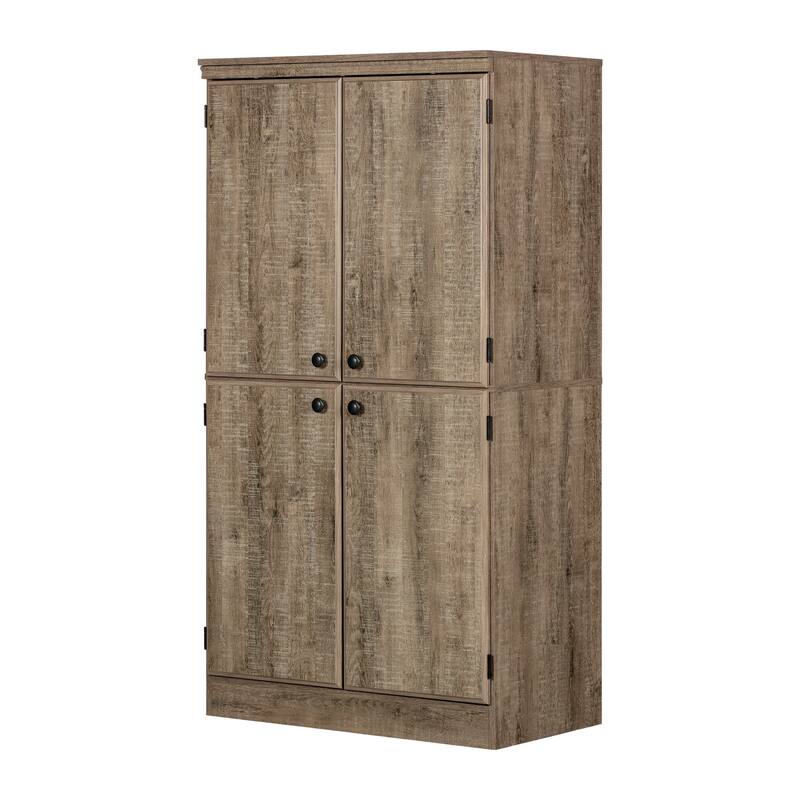 South Shore Morgan Storage Cabinet - 4-Door - Weathered Oak