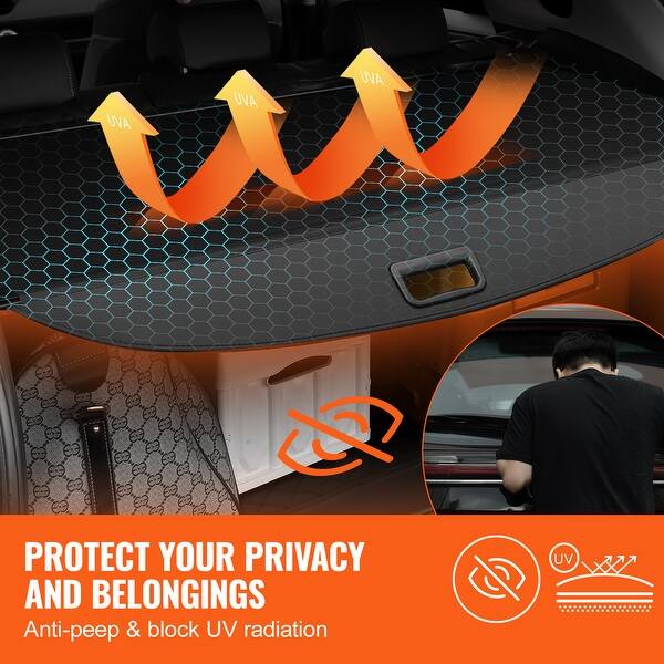 Skyup2018 Cargo Cover For Honda CR-V 2012-2016 – Retractable Trunk Shade – Black Privacy Shield