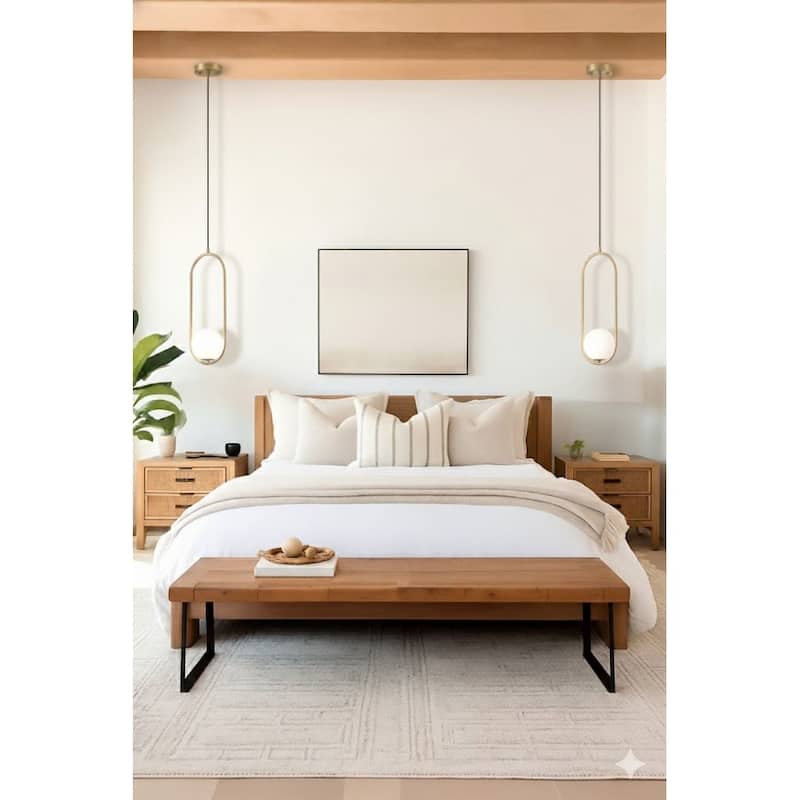 1 Light Gold Metal Pendant Lighting With Glass Shades