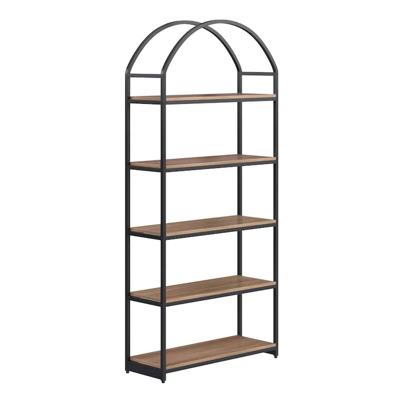 Nathan James Haven 5-Shelf Etagere Bookshelf with Arch Top
