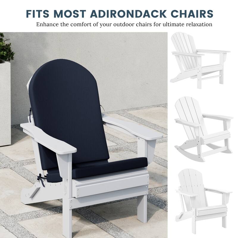 Laguna All Weather Poly Outdoor Adirondack Chair Seat And Back Cushion (Cushions Only)