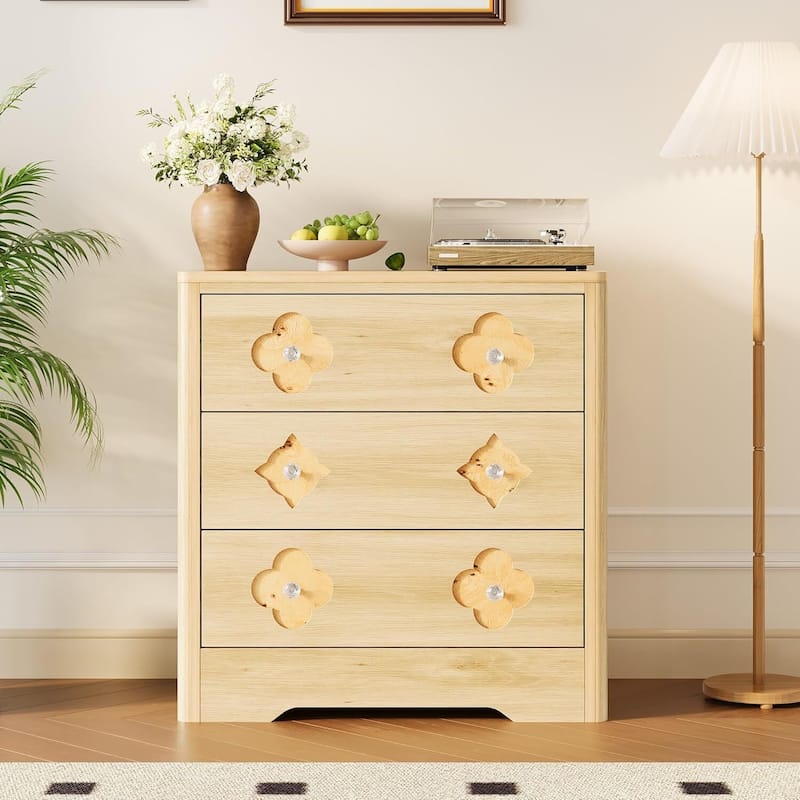 3 Drawer Dresser Decorative Organizer for Bedroom, Living Room, Hallway - Khaki