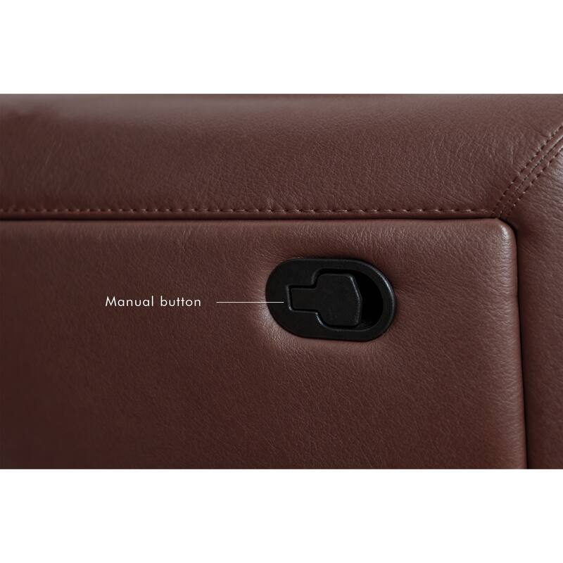 6PCS, 2 Manual Recliners, Faux Leather Reclining Sectional with Center Console