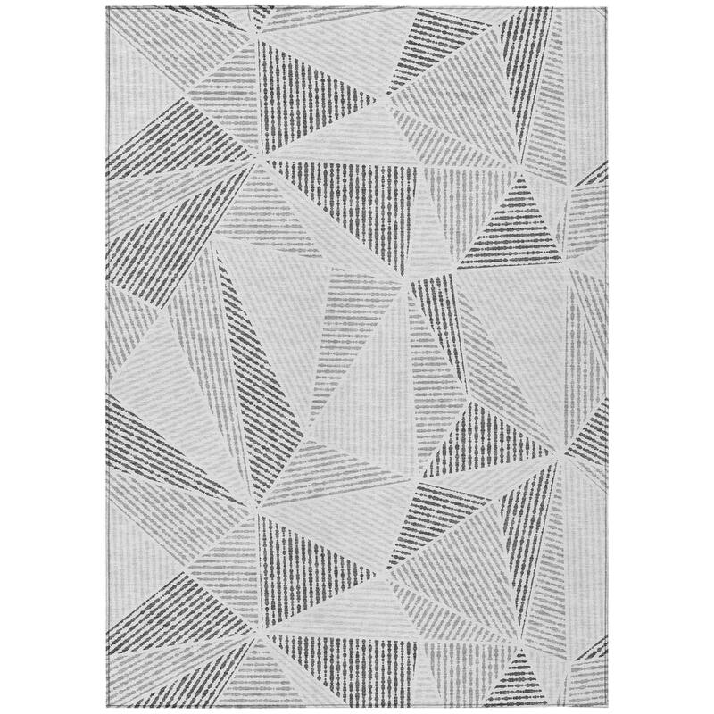 Machine Washable Indoor/ Outdoor Chantille Geometric Mosaic Rug