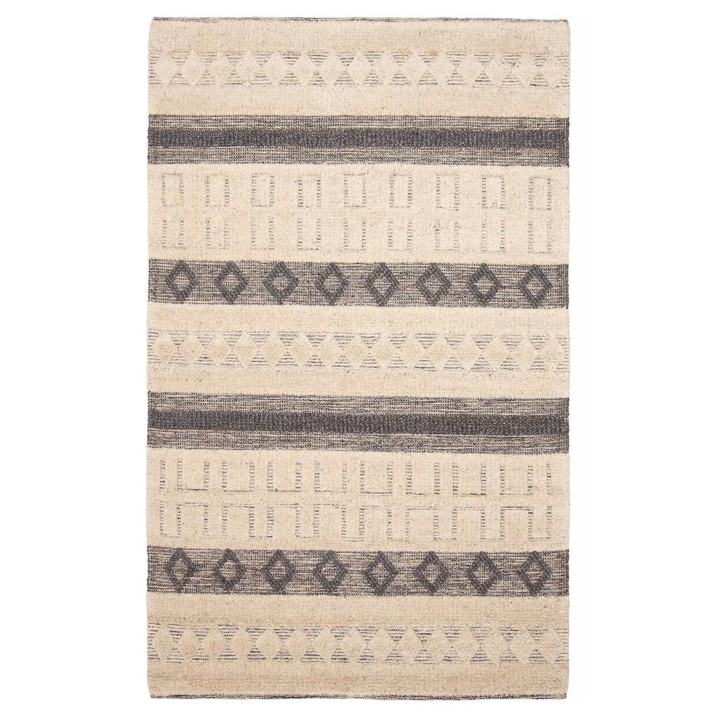 ECARPETGALLERY Braid weave Sienna Cream Wool Rug - 4'11 x 8'0