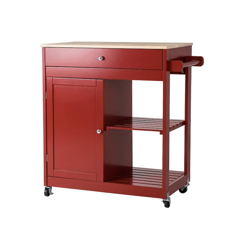 Glitzhome 35"H Modern Rolling Trolley Storage Kitchen Island Cart with Wheels