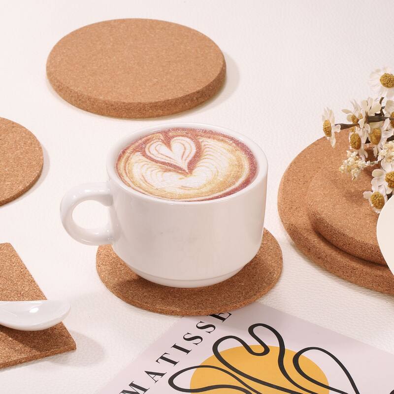 60pcs Cork Coasters for Drink, Round Drink Coaster - Brown