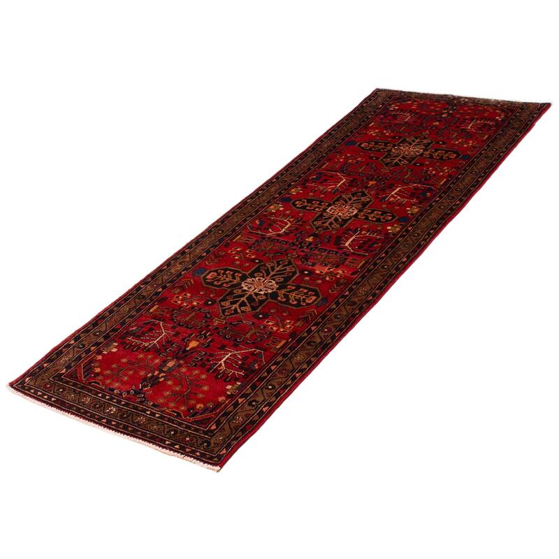ECARPETGALLERY Hand-knotted Anadol Red Wool Rug - 3'7 x 10'0