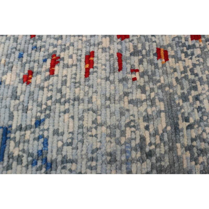 ECARPETGALLERY Hand-knotted Tangier Light Blue Wool Rug - 7'9 x 10'4