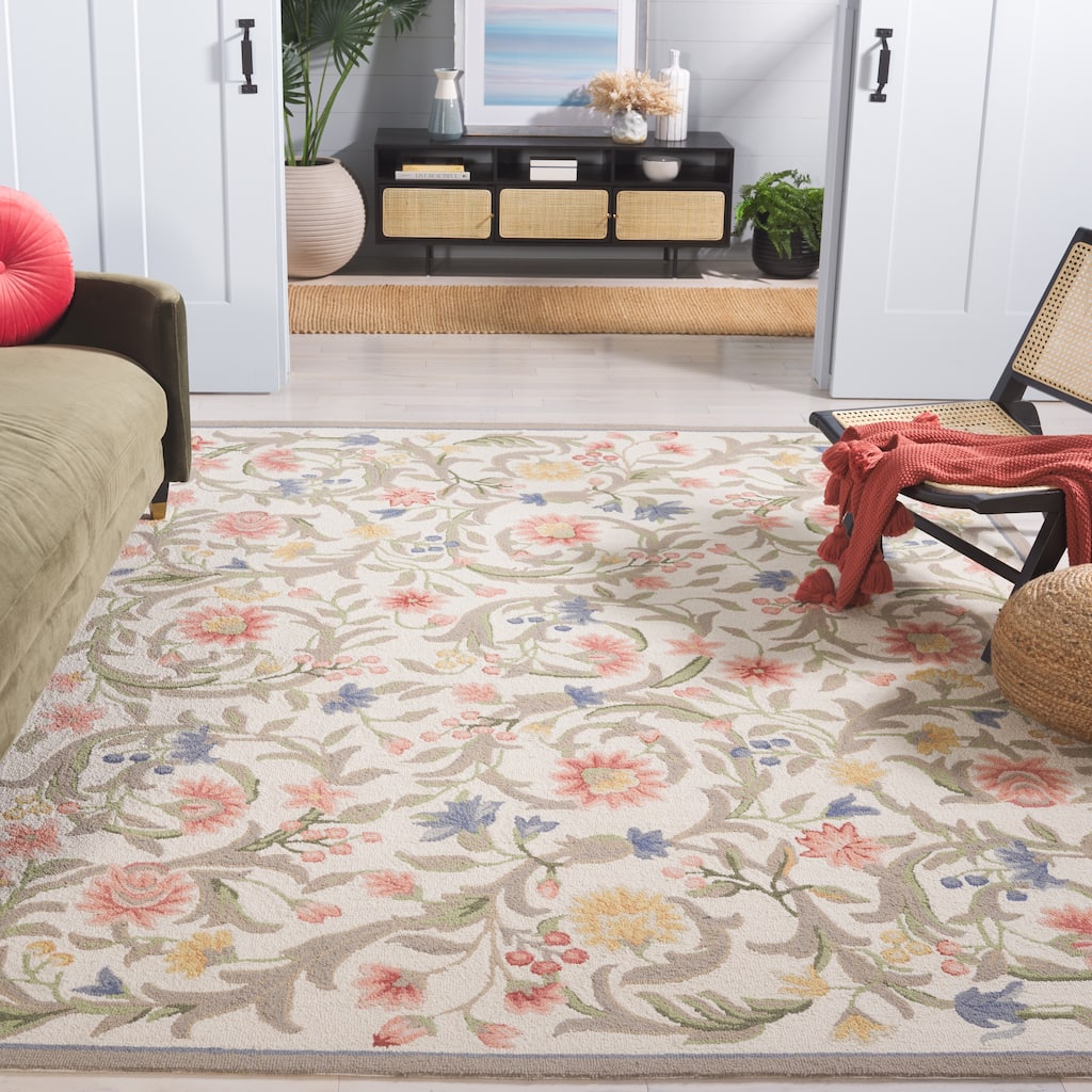 SAFAVIEH Handmade Chelsea Jacomine French Country Floral Scroll Wool