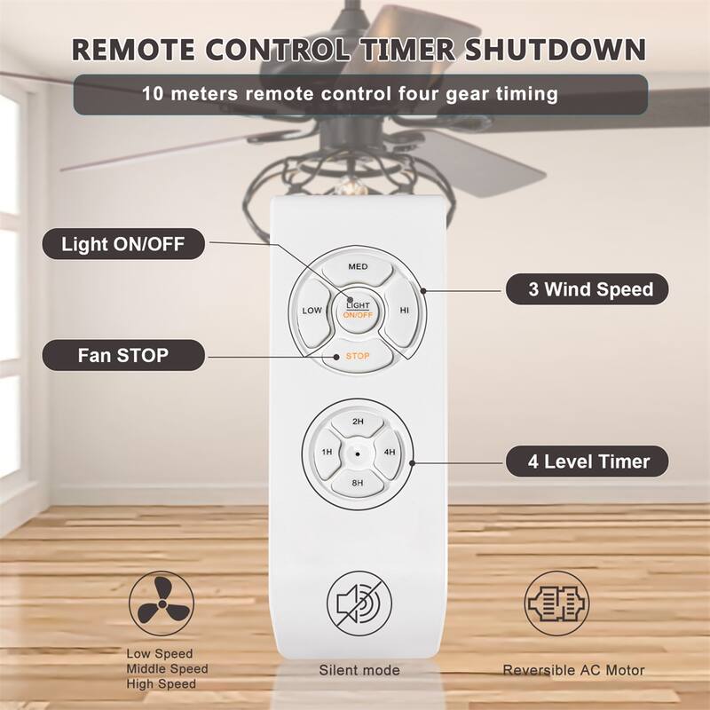 Low Profile Ceiling Fan Light with Remote and Reversible Motor