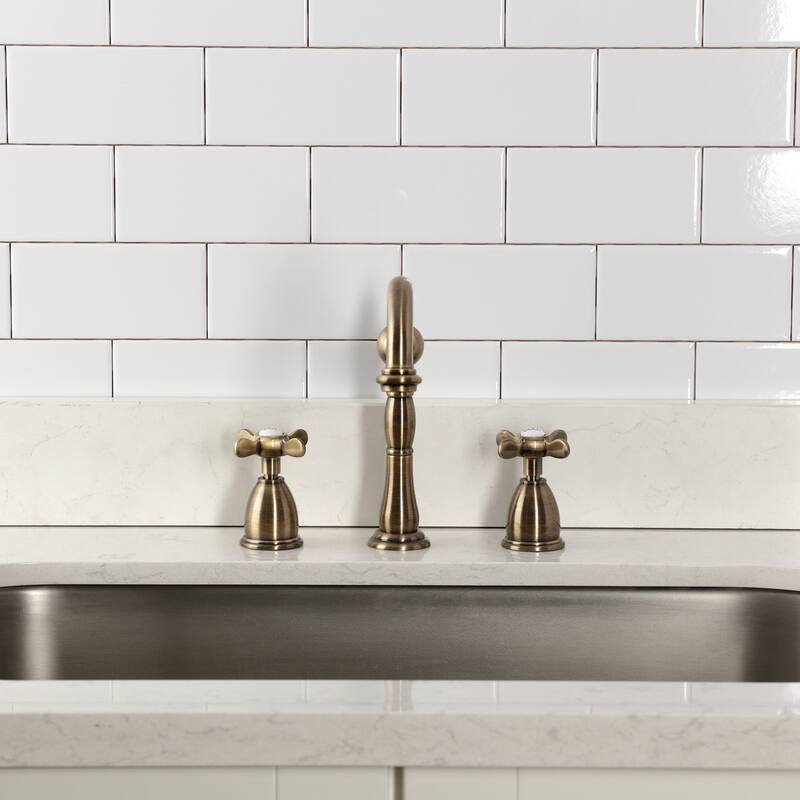 Kingston Brass Essex Double-Handle Wall-Mount Pre-Rinse Bridge Kitchen Faucet