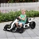 preview thumbnail 6 of 5, White 24V Electric Go Kart, 7.5 MPH, Music, Lights for Ages 6-12