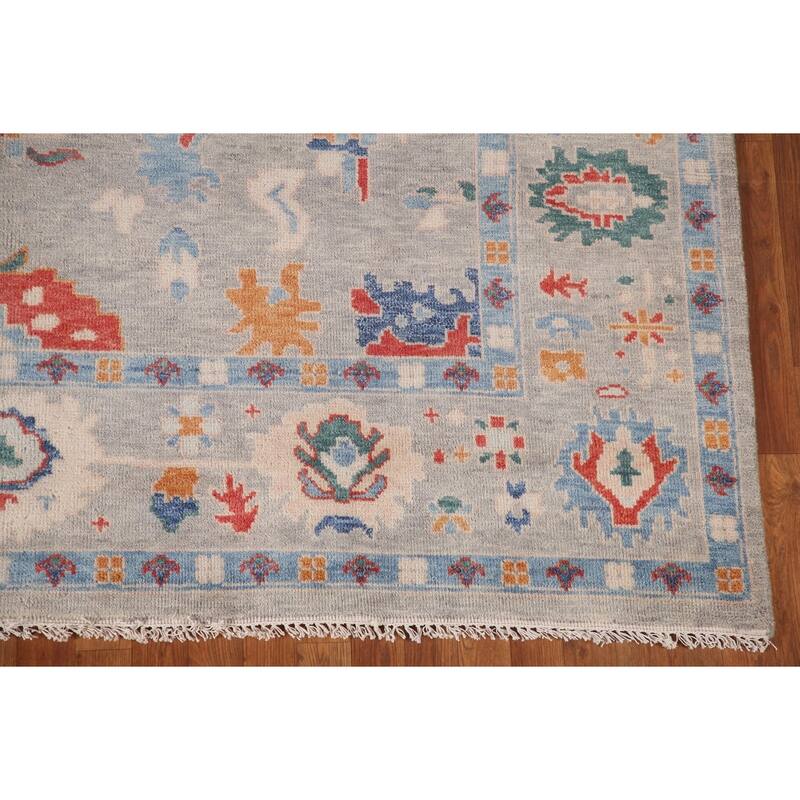 All-Over Oushak Area Rug Wool Carpet - 7'11"x 9'9"